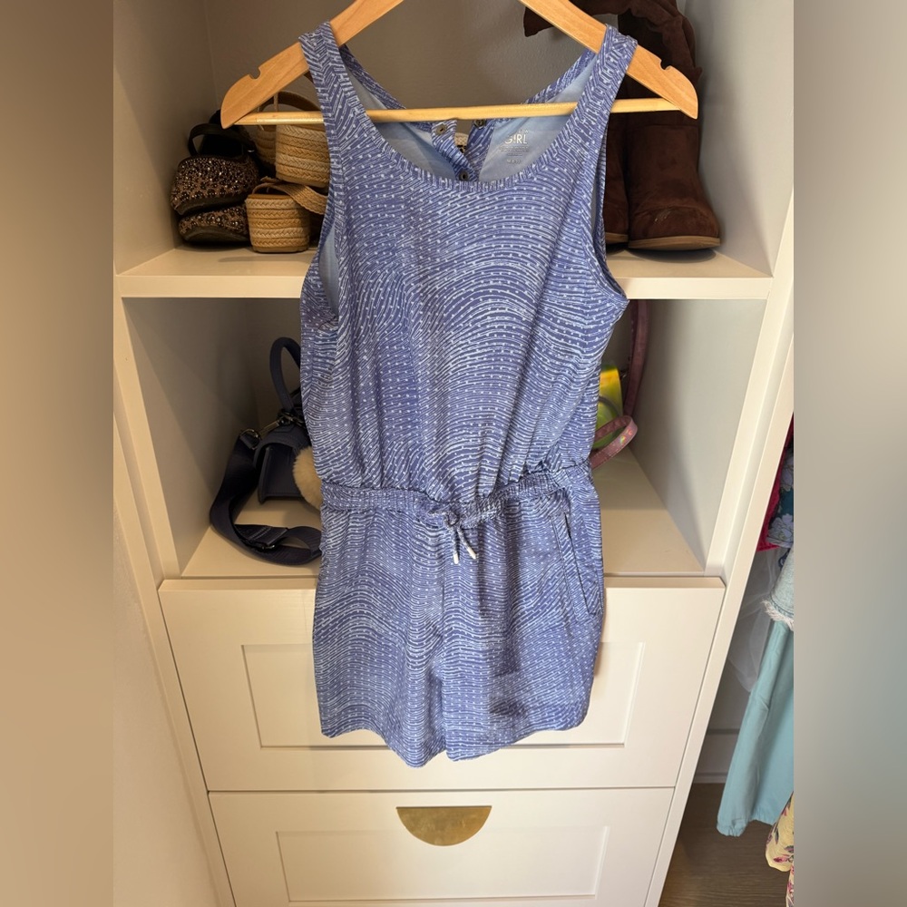 Athleta Girl  Blue Patterned Romper